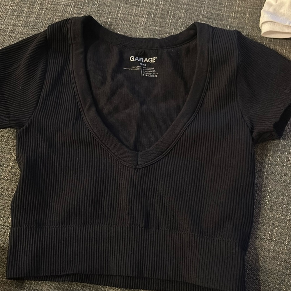 Black Garage Plunge Tee